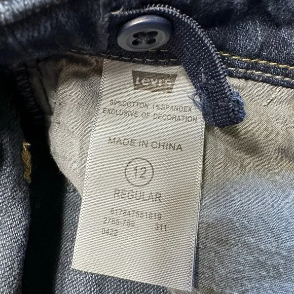 Levi’s Girls Size 12 Regular Dark Blue Skinny Flare Denim Belief Jeans N… - Picture 6 of 11